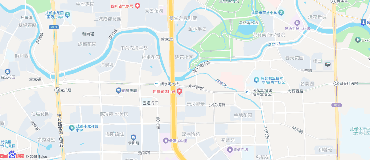 百度地图：成都附二中医医院位于青羊区大石西路 88 号，清水河北侧、大石西路与二环路西一段交汇处附近